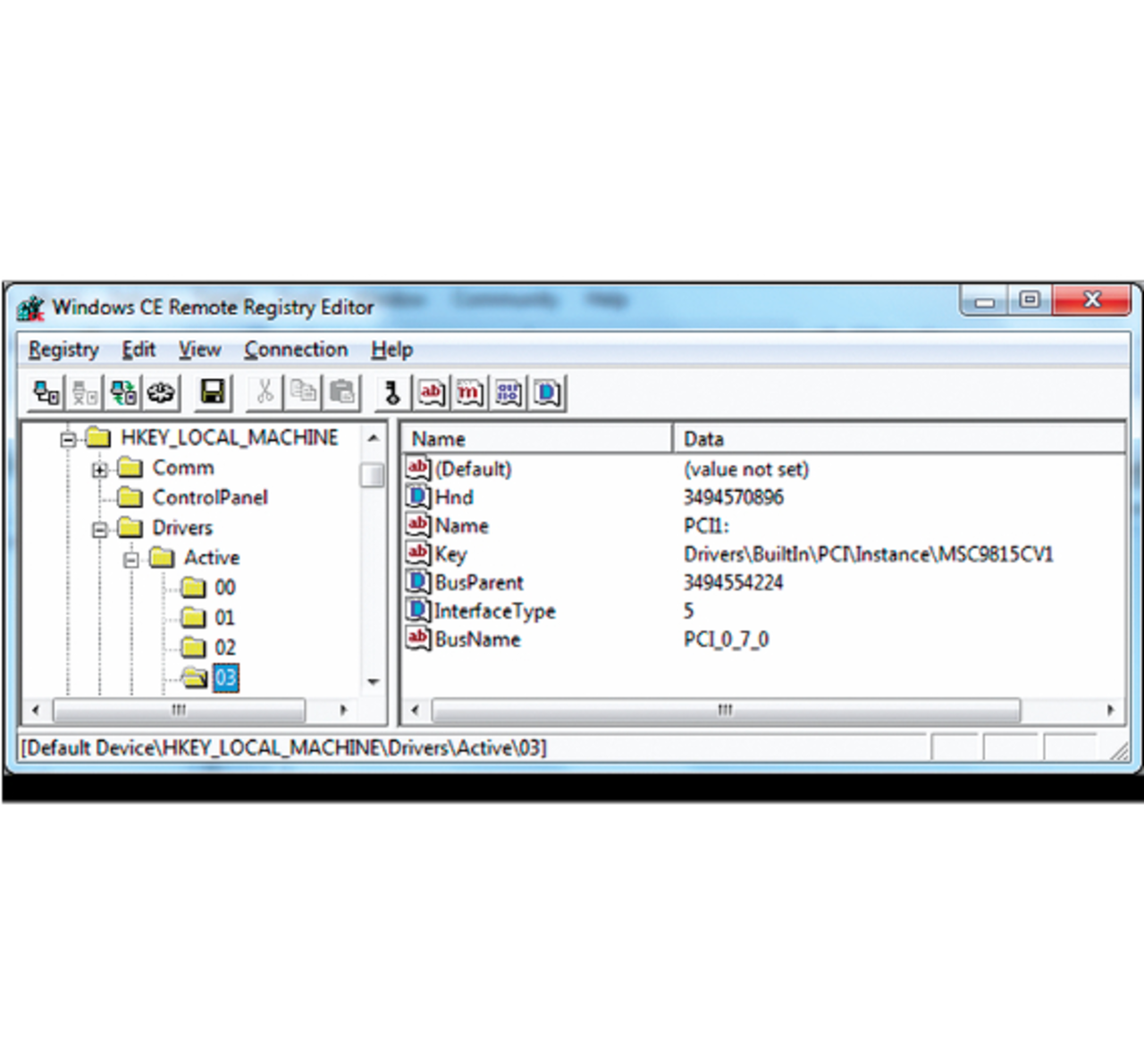 Treiber in der Registry Treiber in der Registry