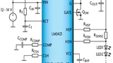 Bild 1. Boost-Treiber für zehn LEDs auf Basis des LM3421.