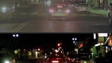 Bild 6. Nächtliche Stadtverkehrsszene mit NightBrite- (oben) und linearer Farbkamera (unten).