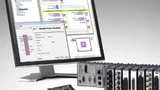 LabVIEW 2011 mit einem Embedded Single-Board-RIO-Modul (vorne) und einem Compact-RIO-Modulsystem