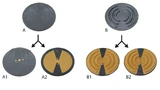 Für die messtechnische Untersuchung der passiven LED-Kühlung wurden MID-Subtrate in vier Varianten realisiert: A1 - ohne Kühlflächen, A2 - 2D-Kühlflächen, B1 - 3D-Kühlflächen; B2 - 3D-Kühlflächen mit thermischen Vias und Rückseitenmetallisierung.