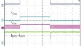 Bild 6. Verlauf wichtiger Größen des LM3492 unter dem Einfluss eines 50-V-Störimpulses bei einer nom. Eingangsspannung von 12 V.