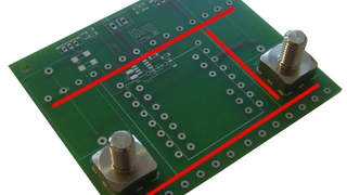 Leiterplatten Designwettbewerb Pfiffige Power PCBs Florian Koller Patrick Weich PCB mit Markierung