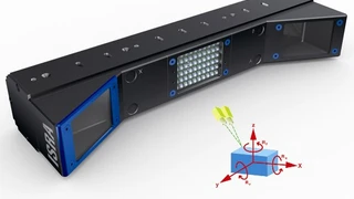 Der Stereosensor »Stereo3D« nutzt für das räumliche Sehen zwei Sensoren und bestimmt damit die 3D-Koordinaten des Objekts oder definierter Bildteile.