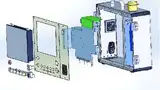 Bild 1: Für einen mobilen Gaschromatographen mussten die Komponenten in diversen Ebenen untergebracht werden. Im Gehäuse links ist der Filterlüfter erkennbar.