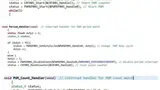 Mit wenigen Funktionsaufrufen kann dieses Beispiel programmiert werden; die von DAVE bereitgestellten Funktionen starten jeweils mit dem Namen der DAVE-App, gefolgt von einer funktionalen Beschreibung. Das erste Argument ist immer der Zeiger auf die 