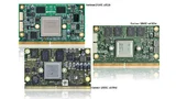 Drei verschiedene SMARC-Module: Das sAT30 mit grafikstarkem Nvidia Tegra 3, das sAMX6i mit Freescales i.MX6 Single-, Dual- und Quad-Core-Prozessoren und das Ultra-Low-Power-SMARC sA3874i mit TI Sitara AM3874