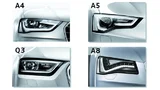 Bild 1. Unverwechselbar: Die Scheinwerferpartie verschiedener Audi-Modelle.