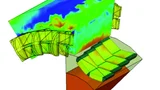 Elektromagnetische Feldsimulation einer permanentmagneterregten Synchronmaschine.
