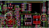 Bild 10: Lage des LTC3883 (weißer Ring (2)) und pnp-Stromsensors vom Typ 2N3906 (gelber Ring (1))