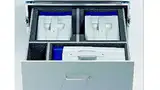 Bild 2: Die Messköpfe eines »PSV-500-3D«-Systems werden für den Transport in einer Schublade des Racks untergebracht