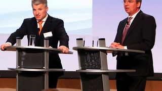 Bundeskartellamtspräsident Andreas Mundt und Sven Becker, Trianel