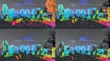 Figure 2. Stereo depth map with different levels of displacement between left and right camera: a) no displacement, b) one frame, c) two frames, d) three frames displacement.