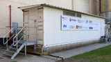 Der Energiespeicher ist in diesem Container untergebracht, 4.700 Akkuzellen befinden sich darin.