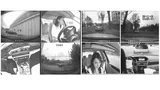 In jedem Fahrzeug zeichnen vier Kameras das Fahrgeschehen auf. Das linke Standbild des Fahrvideos stammt aus einem BMW, das rechte aus einem Mercedes