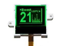 Densitron Das LMR5419 ist das kleinste der hier vorgestellten Displays und hat eine Diagonale von 1 Zoll. Dabei handelt es sich um ein Negativ-LCD der PinPoint-Serie, das es mit schwarzem oder blauem Hintergrund gibt. Bei der Anzeige stehen 8 Farben 