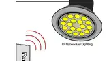Bild 2: In dieser Gebäudeautomatisierungsapplikation wird die LED-Beleuchtung von einem drahtlos kommunizierenden, nach dem Energy-Harvesting-Prinzip mit Strom versorgten Schalter gesteuert