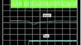Bild 8: Lastsprung beim »digiPOT«-Modell »AD5141«; es ist kein Oszillieren der Ausgangsspannung zu sehen 