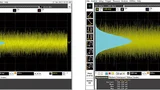 Vergleich der Rauschleistung der Oszilloskopkanäle des DSAX95004Q von Agilent: a) Standard (links Bild), b) „RealEdge“ (rechtes Bild)