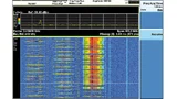Wählt man eine Erfassungszeit von nur 1 ms statt 30 ms, erhält man eine höhere zeitliche Auflösung und erkennt feinere Details der Struktur der WLAN-Bursts und der Bluetooth-Frequenzsprünge
