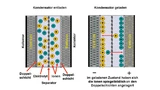Speicherprinzip des Doppelschicht-Kondensators. 