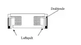 Bild 3: Schematischer Aufbau inklusive Luftspalt sowie Drahtanbindung an die Anschlussmetallisierung