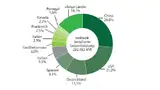 Prozentualer Anteil der Top-10-Windenergie-Länder an der weltweit installierten Windenergie-Leistung 2012 (in MW)