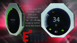 Das achteckige Farb-TFT der Firma E Ink können Besucher der embedded world am Stand von Display Devices begutachten. Mit seiner runden Anzeigefläche mit 2,3 Zoll Durchmesser eignet es sich besonders für messtechnische Anwendungen oder Instrumentierun