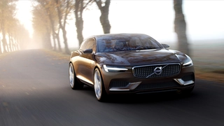 Die Frontpartie des Volvo Concept Estate mit T-förmigen Tagfahrleuchten.