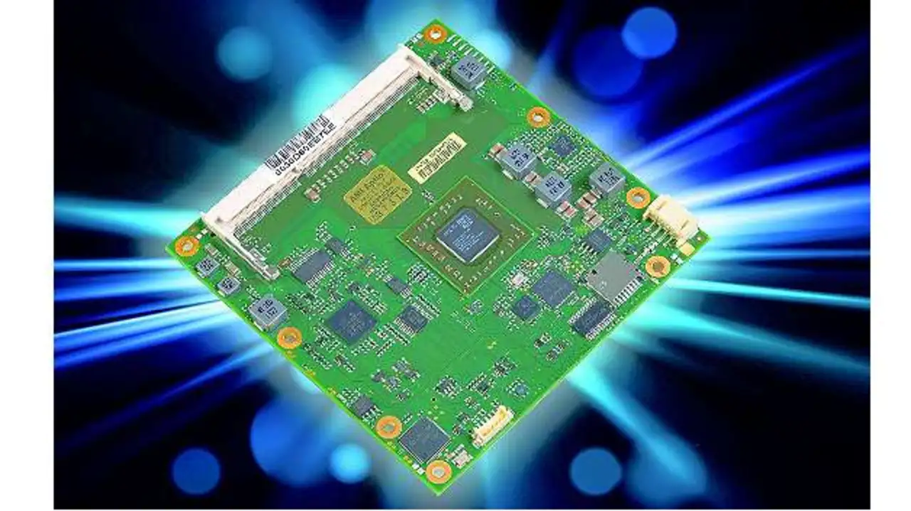 Bild 1: Die COM-Express-Modulfamilie »C6C-GX« arbeitet mit der SoC-Platt-form »Embedded G-Series« und bietet trotz vergleichsweise niedriger Verlustleistung angemessene Grafik- und Multimedia-Leistung  Bild 1: Die COM-Express-Modulfamilie »C6C-GX« arbeitet mit der SoC-Platt-form »Embedded G-Series« und bietet trotz vergleichsweise niedriger Verlustleistung angemessene Grafik- und Multimedia-Leistung