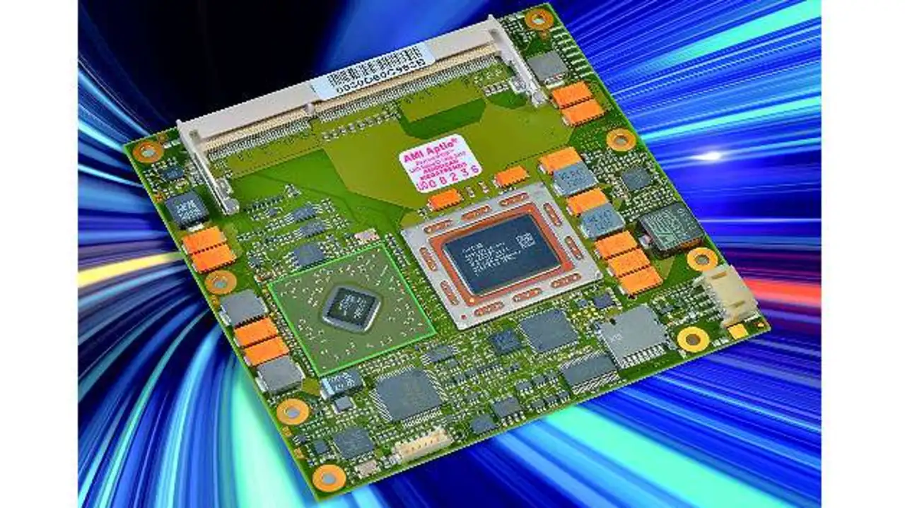 Bild 2: Auf einer »Embedded R Series«-APU basiert die COM-Express-Typ-6-Modulfamilie »C6C-A7«  Bild 2: Auf einer »Embedded R Series«-APU basiert die COM-Express-Typ-6-Modulfamilie »C6C-A7«