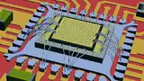 Bild 2: Chip-on-Chip-Montage von VCSEL-Array und Treiber-IC 