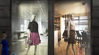 Statische Objekte können durch eine Videoprojektion mehr Aufmerksamkeit auf sich ziehen.