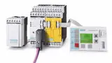 Motor-Management-System »Simocode pro V« für Profibus und fehlersicheres Digitalmodul »DM-F Profisafe« für sicherheitsgerichtete Anwendungen. Bedienbaustein mit Display dient zur Steuerung des Motorabzweigs. Strom-/Spannungserfassungsmodule von Motor