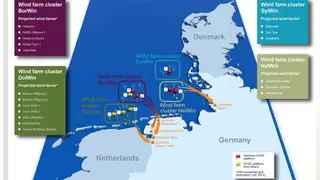 Lage der Windparkfelder und Plattformen