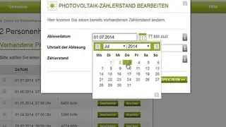 co2online PV-App, Zählerstände