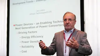 Prof. Dr. Leo Lorenz, Präsident der ECPE und Senior Principal bei Infineon Technologies ging in seiner Keynote-Präsentation vor allem darauf ein, wie die Entwicklung von Leistungshalbleitern zukünftige Systemdesigns beeinflussen wird.