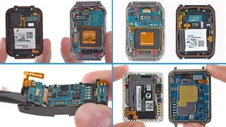 Das Innenleben der vier Smartwatches LG G Watch, Samsung Gear 2, Gear Live und Gear Fit