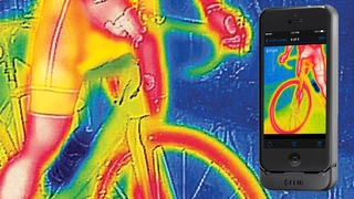 Die erste iPhone Wärmebildkamera FLIR One liefert Wärmebild eines Radfahrers