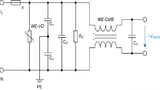 Bild 3: Aufbau eines Einphasennetzfilters bestehend aus einer Netzdrossel (WE-CMB) als auch X- und Y-Kondensatoren (CX bzw. CY) 