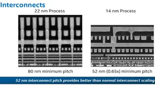 Die Interconnects skalieren von 22 auf 14 nm besser als normale Transistoren (0,7x).