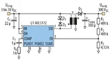 Ein Hochsetzsteller in Sperrwandlerschaltung nutzt den Micrel-Con¬troller MIC3172 und wandelt Eingangsspannungen von 3 bis 12 V in eine Ausgangsspannung von 300 VDC