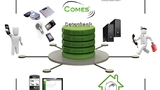 Bild 5: Darstellung des »COMES«-Netzwerkes mit einer Auswahl an Sensorik, externer Datenbank, medizinischem Callcenter und Beispiel der Schnittstellen (Smartphone, Tablet, PC und andere)