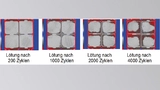 Bild 2: Ultraschallmikroskopie der Systemlötung eines IGBT-Moduls des Typs »IHM-A« von Infineon im TC-Test (ΔT = 80 K, Tmax = +105 °C, tcycle ≈ 300 s)