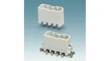 Bild 2: SMD-Bauelemente (unten) und bedrahtete Bauelemente im Vergleich - für die Lötpins der bedrahteten Version sind Bohrungen in das Basismaterial der Leiterplatte erforderlich