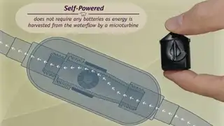 Der amphiro b1 braucht keinen Stromanschluss und keine Batterie. Er bezieht die nötige Energie per Energy-Harvesting-Technologie aus dem Wasserfluss