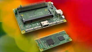 Das Raspberry Pi Compute Modul wurde speziell für Entwickler geschaffen, die Embedded Systeme für den professionellen Markt kreieren, passt in einen Sockel des Standards DDR2 SODIMM und verfügt mit Broadcom BCM2835-Prozessor und 512 Mbyte RAM über di