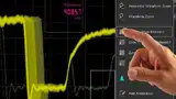 Bild 1: Griffe auf dem Touchscreen eines Keysight-Oszilloskops