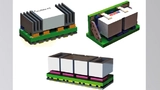 Bild 4: Die Konzepte von Murata Power Solutions für neue Power-Blocks mit höheren Ausgangsströmen. Die Abbildung zeigt im Uhrzeigersinn, beginnend oben links, einen einphasigen 60-A-Typ mit Kühlkörper, ein zweiphasiges 80-A-System und einen vierphasi