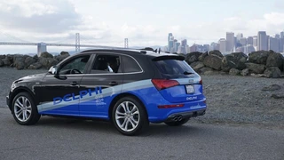 Eine statische Variante des Fahrzeuges, das als erstes im automatischen Fahrmodus die USA von der West zur Ostküste durchquerte hat